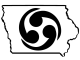Logo for wasenshikan dojo Kempo karate in iowa image of state of iowa with kempo moen